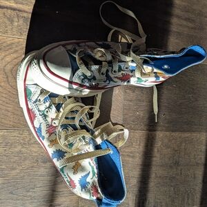 Converse High-Top Sneakers with Multicolor Dinosaur Print